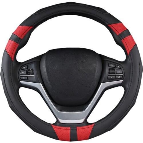 3D Car Steering Wheel Cover Fit For 37- 38 CM 14.5"-15" M Size Anti-skid Leather Inner Ring Braid On Steering-Wheel Car Styling