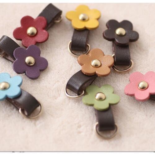 5pcs/lot Zipper Pull flower/cow split leather Zipper Puller/Zip Fastener/Zip slider/Zip replacement bags garment free shipping