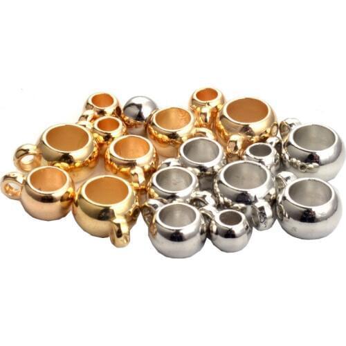 50pcs Gold/Rhodium 6x9mm/8x11mm Plastic Pendant Clip Clasp Necklace Connector Bail Beads Charms for DIY Bracelet Jewelry Making