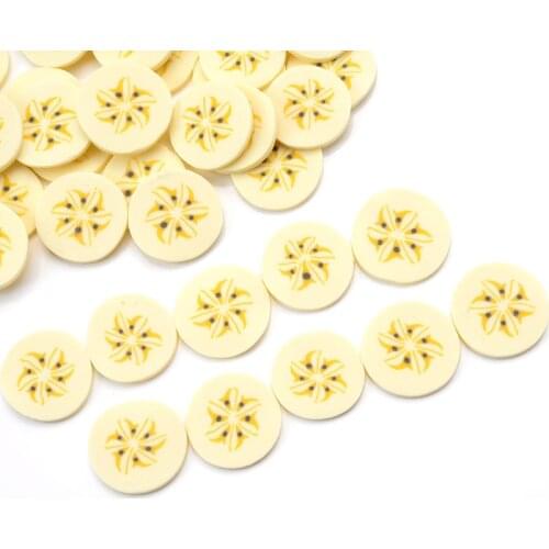 Yellow Fruit Shape Clay Spacer Beads 30Pcs 20mm Polymer Clay Beads For Handmade Jewelry Making DIY Bracelet Necklace Accessories