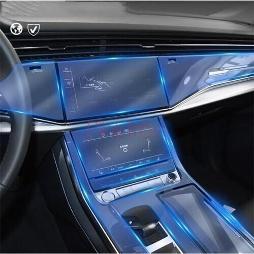 Central Gear Panel Control Dashboard Scree TPU Transparent Anti-scratch Protective Film For Audi Q8 2019 2020 Car Accessories