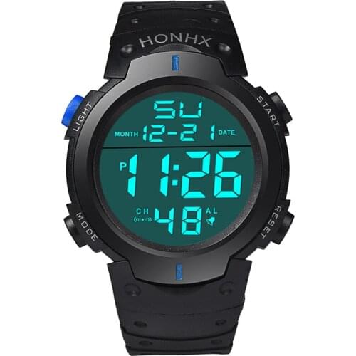 Honhx Led Digital Sport Watch Men Fashion Life Waterproof Man Boy Stopwatch Date Rubber Electronic Watch Wristwatch Gift