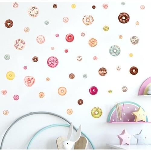 Ins Decorative Donuts Wall Stickers Art Decal Kawaii Kids Room Decor Children Bedroom Decoration Pegatinas De Pared Wallstickers