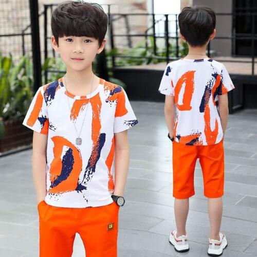 Kids Boys clothes summer outfits Cotton Teenage Boys Clothing casual Suit Children Short Sleeve Shirt Shorts Set Boys Clothes