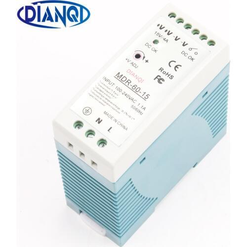 DIANQI MDR-60 12V 5V 15V 24V 36V 48V 60W Din Rail power supply ac-dc driver voltage regulator power suply 110V 220V