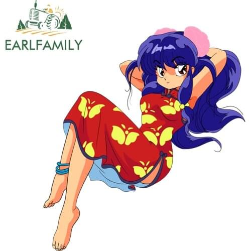 EARLFAMILY 13cm x 11.7cm for Urusei Yatsura Waterproof Decal DIY Custom Printing Car Graffiti Sticker Personality Creative Decor
