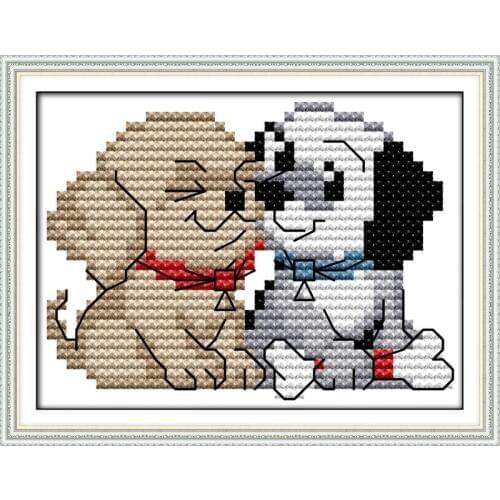 Everlasting Love Close Companion (2) Chinese Cross Stitch Kits Ecological Cotton Stamped DIY Gift New Year Decorations For Home