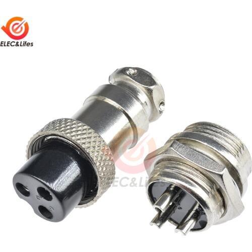 GX16 3 Pin 4 Pin 5 Pin 8 Pin 16mm Male Female Aviation Connector 2/6/7/9/10Pin Wire Panel Mount Screw Plug Circular Socket AC