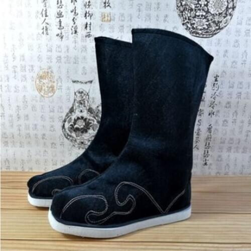 Unisex classic high cloth boots warrior swordsman cosplay shoes opera drama performance officer shoes TV Movie Play