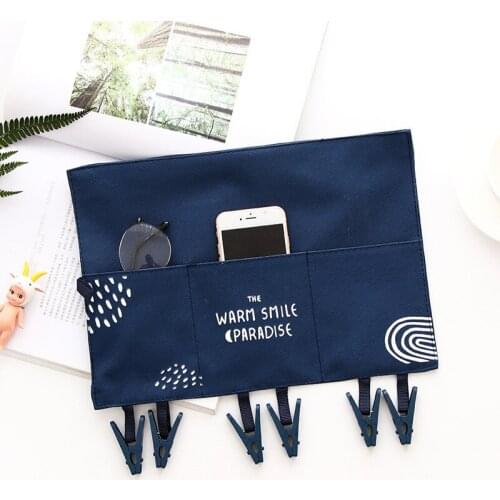 Korean Creative Oxford cloth hanging bag door wall hanging type two-pocket CLIP storage bag wholesale pencil pouch