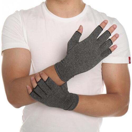 Hot 1 Pair Women Men Cotton Elastic Hand Arthritis Joint Pain Relief Gloves Therapy Open Fingers Compression Gloves