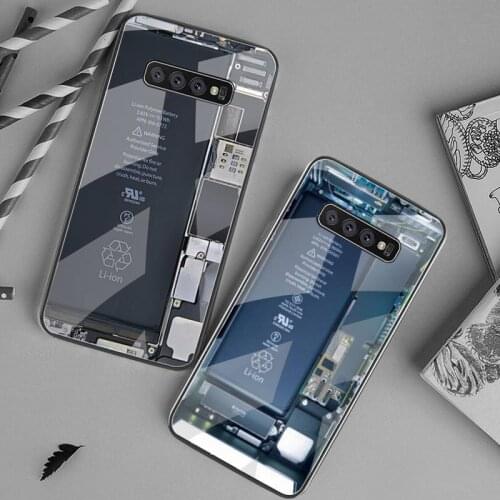 Motherboard Circuit Board Phone Case Tempered Glass For Samsung S20 Plus S7 S8 S9 S10 Plus Note 8 9 10 Plus