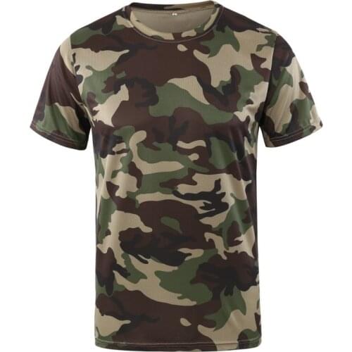 Outdoor Camouflage Tactical T-Shirts Men Hiking Hunting Sportswear Quick Dry Short Sleeve Army Camo Military Shirts Tees