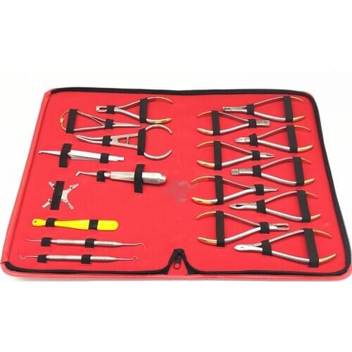 18 pcs/set Dental Pliers orthodontic appliance kit dental Oral Care forceps Kit adult tooth forceps