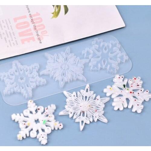 Snowflake Resin Mold Silicone Casting Diy Craft Christmas Mold Decoration Necklace Earring Pendant Keychain Resin Mold