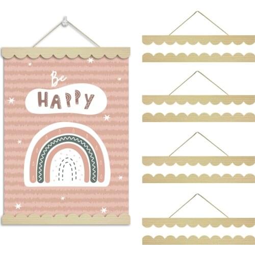 Kids Room Wall Frame Baby Painting Frame Lovely Magnetic Wood Hanger Wood Photo Frame Painting Canvas Poster Frame Canvas Frame