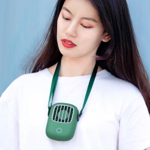 New Summer Student Mini Fan Creative USB Rechargeable Lazy Man Portable Neck Hanging Small Electric Fan