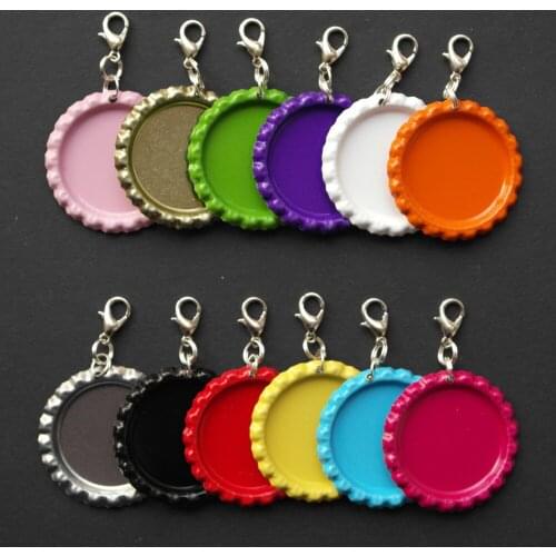 New Arrival 1000 Pcs/Lot Flattened Bottle Caps Flat With Lobster Clasps Zipper Pulls Linerless Blank Crown Caps Free Shipping