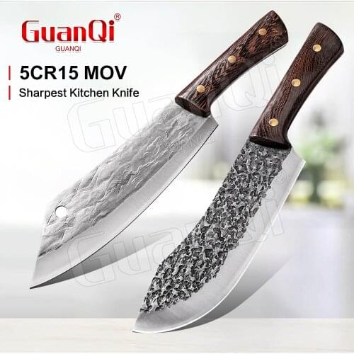 Stainless Steel Chef Knife Kitchen Knife Slicing Meat Chopping Knife Forged Cleaver Butcher Knife Multi-purpose Slaughter Knife