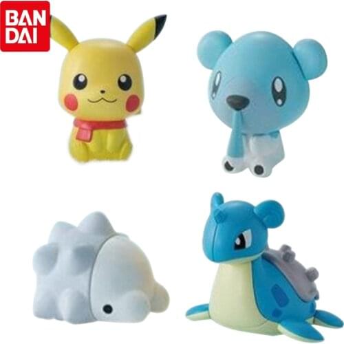 Bandai Genuine Gacha Toys Pokemon Anime Figures Modeling Doll 11 Pikachu Lapras Cubchoo Snom Action Figure Model Kids Gifts