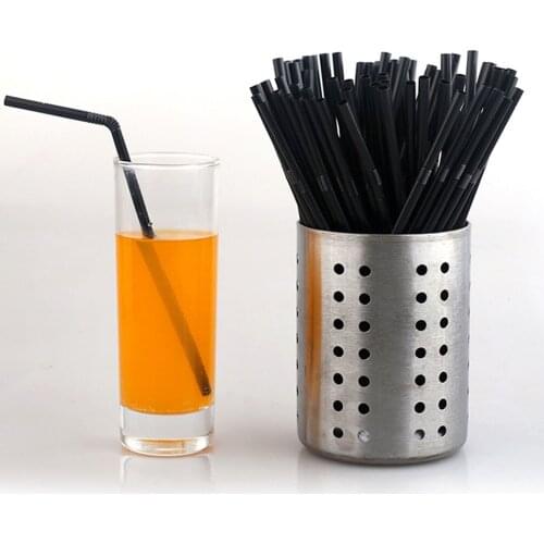Drinking Bent DIY Straws Black Disposable Long Flexible Wedding Party Supplies Plastic Milk Tea Drinking Straws Kitchen Accessor