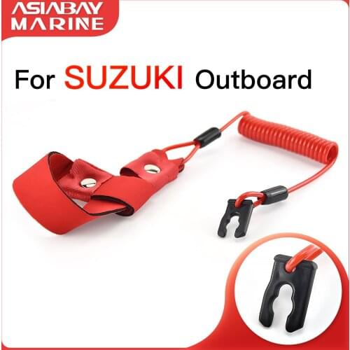Float Kill Stop Switch For Suzuki Marine 2 and 4 stroke Outboard Engine Motor 2-425hp Key Rope Safety Lanyard Tether No Sink