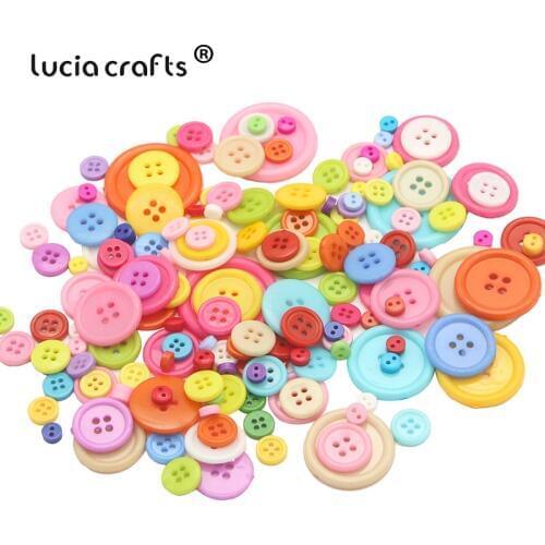 Assorted styles 6-30mm 2/4 Holes Random colors Resin Button for Kids Sewing Scrapbooking DIY Craft Clothes Accessories E0519