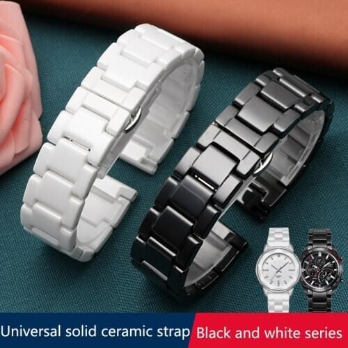 Ceramic watch bracelet 14mm 15 16 17 18 19 20 21mm 22mm watchband white black strap wristwatches band not fade water resistant