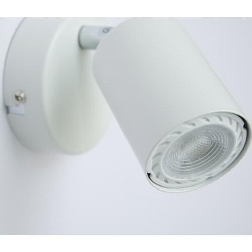 Modern Lovely Small Matte White Bedside Reading Spotlight AC85-265V 5W GU10 LED Bulb Rotatable Wall Sconces For Bedroom Entrance