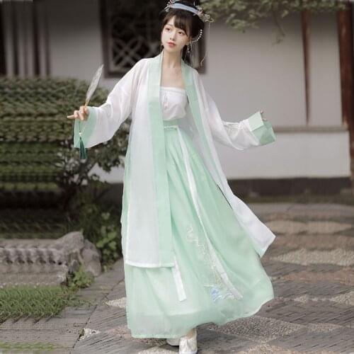 Chinese Style Oriental Traditional Hanfu Dress Song Dynasty Spring Autumn Women Retro Suit Princess Costumes Dance Fairy Dresses