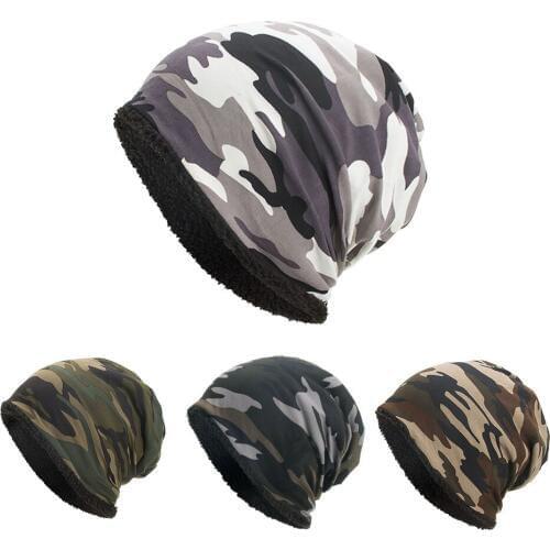 Women Men Warm Baggy Camouflage Crochet Winter Wool Ski Beanie Skull Caps Hat Cap Hip Hop Warm Winter Hats For Women C1217