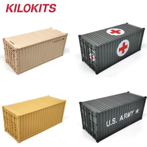 1/72 20ft Container Miniature Kits MultiColors Optional Military Tank Diorama Accessories for Ships Trucks Railroads