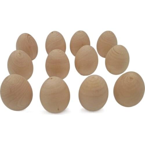 2pcs 4.5*3.5CM Unpainted DIY Craft Eggs for Easter Decorate Easter Egg Ornaments