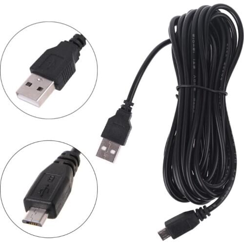 3.5m Car Camera DVR Power Cable Charger Adapter for Dash Cam Output 5V/2A Mini Micro USB W91F