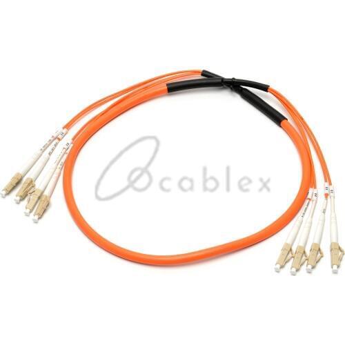 4 Pieces Armored LC UPC-SC UPC 2.0mm Armored Fiber Pigtail Patch Cord Jumper Cable MM OM2 Simplex Optic for Network Pigtail