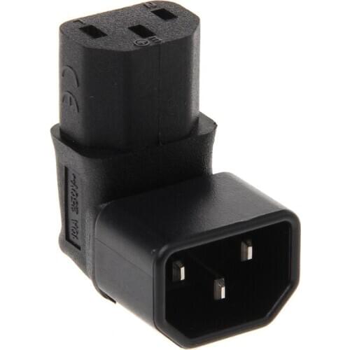 IEC 320 C14 Male To C13 Female 3-Pin UP Angled AC Power Plug Converter Adapter Consumer Electronics Spare Parts Power Strip