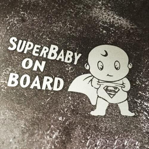 Car Styling Vinyl Decal Lovely Cute Warning Super Baby on Baord Auto Tail Oil Tank Window Sticker Scratches Cover