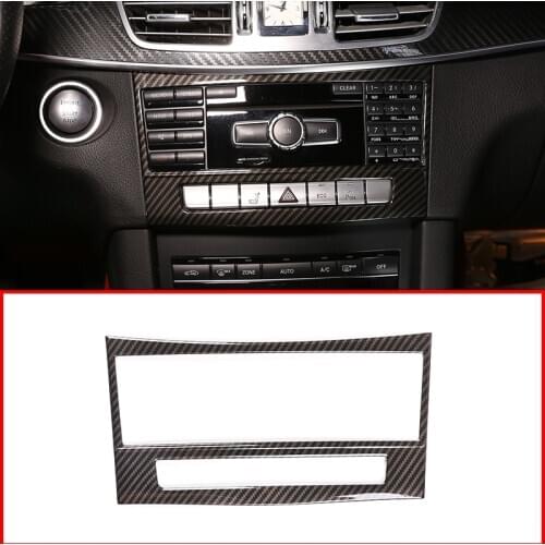 For Mercedes Benz E Class W212 2014-2015 ABS Carbon Fiber Center Console Air Conditioning CD Panel Decoration Trim 1 Pcs