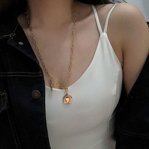 Statement Horse Horns Animal Pendant Necklace Fashion 18K Metal Stainless Steel Chain Choker Necklace Jewelry Gift 2021