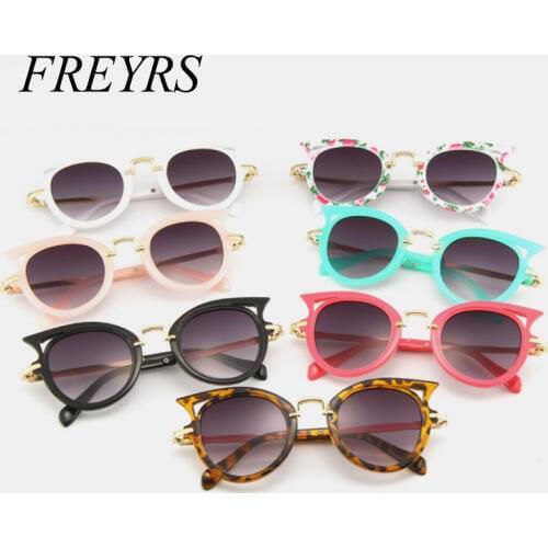 Kids Cat Eye Anti UV Sunglasses Leopard Frame Brand Shades Glasses Candy Color Celebrity Party Eyewear Cute Girls Boys 5202 F
