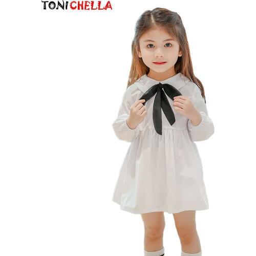 Kids Girls Dress Spring Princess Dresses Cotton White Baby Girl Clothes Children Party Clothing Tulle Floral Dresses CL5150