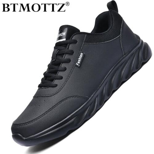 Fashion Men Sneakers Leather Casual Shoes Lac-up Mens Trainers Lightweight Vulcanize Shoes Walking Sneakers Zapatillas Hombre