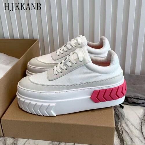 Flat Thick Bottom Sneakers Women Round Toe Lace Up Casual Shoes Comfort Platform Walking Shoes Spring Autumn All-match Female