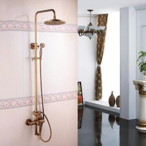 L16187 - Luxury Exposed Wall Mounted Bronze Color Brass Rainfall Shower Rail Bar