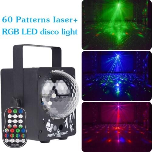 Disco Laser Light RGB Projector Party Lights LED For DJ Dance Floor Wedding Decoration Lamp Christmas Xmas Home KTV Colorful