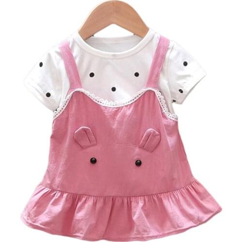 2021summer Girls Clothing Splicing Dress Toddler Newborn Baby Girls Dress Cartoon Party Birthday Dress for Girls Promotion Price