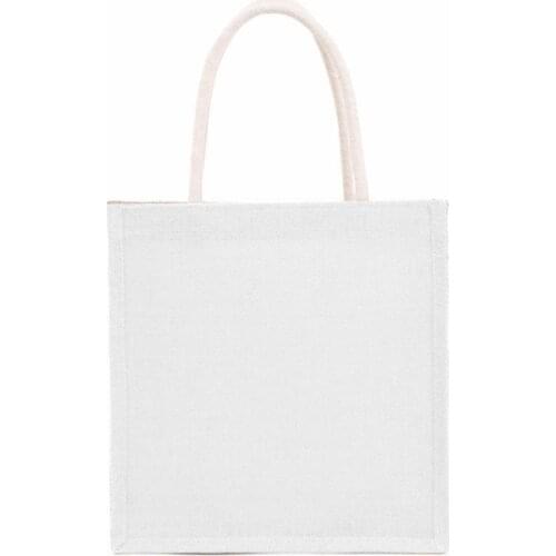 M68C Women Jute Burlap Tote Bag Large Reusable Grocery Bags with Handles Shopping