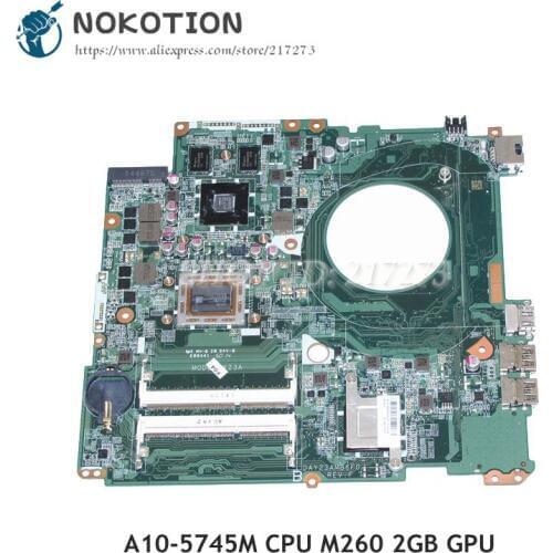 NOKOTION Laptop Motherboard For HP Pavilion 17 17-F MAIN BOARD DAY23AMB6F0 763428-501 763428-001 A10-5745M CPU 260M 2GB