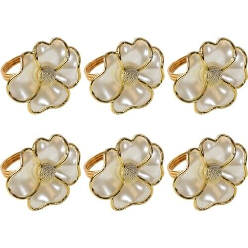 6pcs/lot fashion napkin ring white flower napkin ring hotel exquisite napkin button wedding table decoration napkin ring