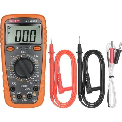 NJTY DT9205T 2000 Counts Multimeter True RMS 2.6-inch LCD Digital Universal Meter Multipurpose for Measuring AC/DC Current